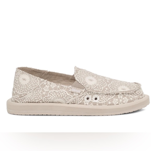 Sanuk Donna Crochet Women’s Loafers Size 8 New without tags in cream - Picture 5 of 12